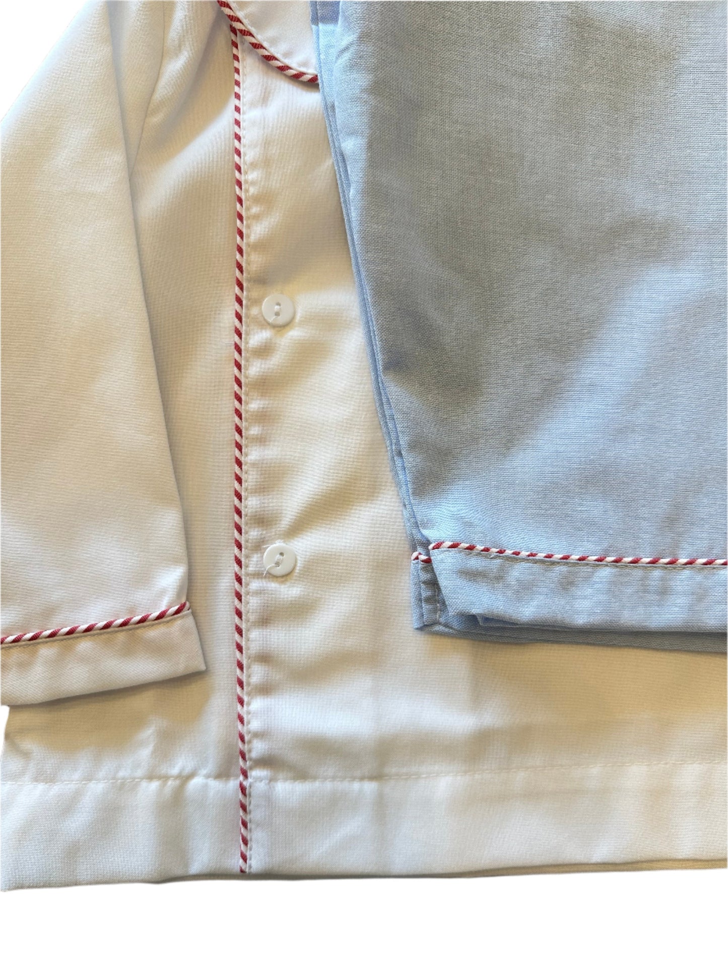 Chambray Pant Set with Red and White Trim