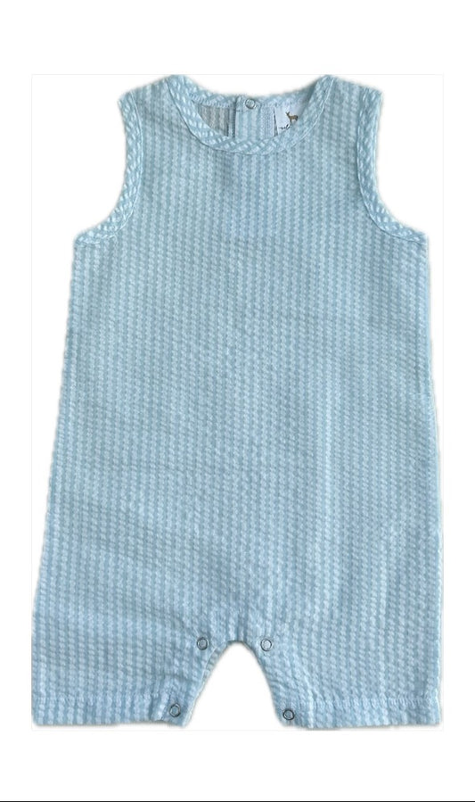 Blue Seersucker Shortall