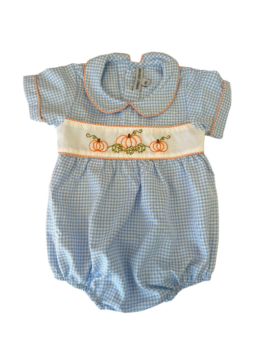 Blue Gingham Pumpkin Bubble