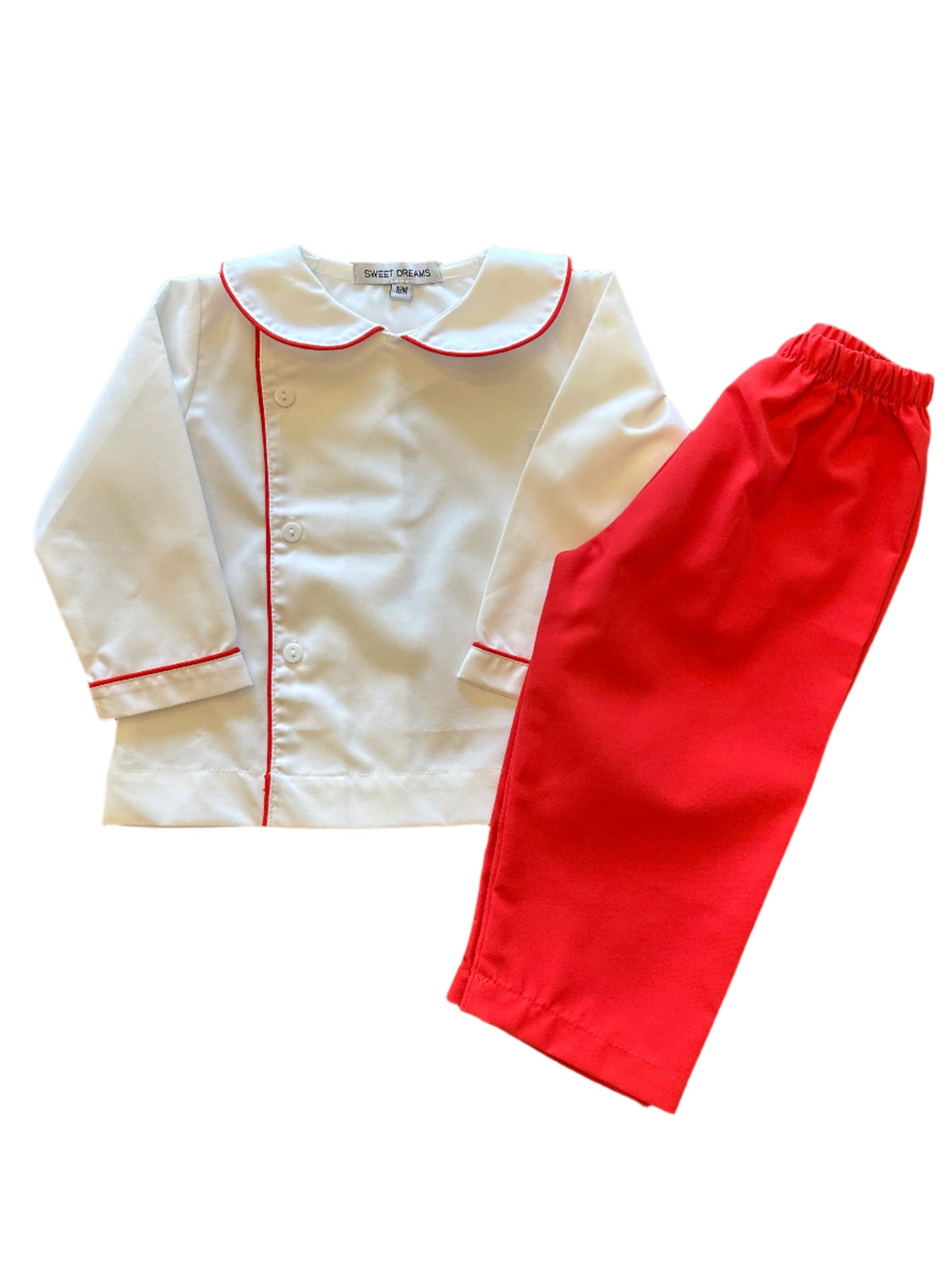 White and Red Pant Set